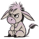 Thinking Baby Donkey Embroidery Design, Instant Download