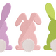 Three Bunnies Embroidery Design, Easter Pastel Pattern