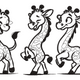 Three Cute Baby Giraffes Sketch Embroidery Design, Instant Download