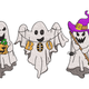 Three Cute Ghosts Halloween Embroidery Design, Instant Download