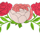 Three Roses Floral Border Embroidery Design, Instant Download