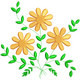 Three Yellow Daisies Embroidery Design, Instant Download