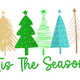 Tis The Season Christmas Trees Embroidery Design, Instant Download