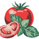 Tomato with Slice Embroidery Design, Instant Download