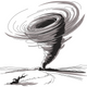 Tornado Storm Scene Embroidery Design, Instant Download