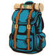 Travel Backpack with Camping Gear Embroidery Design, Instant Download