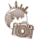 Travel Camera Embroidery Design, Instant Download