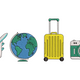 Travel Essentials Embroidery Design, Vacation Icons Pattern