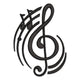 Treble Clef Music Note Embroidery Design, Music Lover Machine Embroidery, Instant Download
