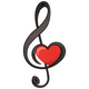 Treble Clef with Heart Embroidery Design, Instant Download