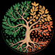 Tree of Four Seasons Embroidery Design, Instant Download