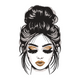 Trendy Woman Face Embroidery Design, Instant Download