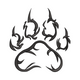 Tribal Flame Paw Print Embroidery Design, Pet Lover Tribal Pattern, Instant Download