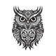 Tribal Owl Mandala Line Art Embroidery Design, Instant Download