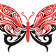 Tribal Swirl Butterfly Embroidery Design, Instant Download