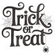 Trick or Treat Halloween Text Embroidery Design, Bold Lettering, Instant Download