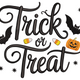 Trick or Treat Halloween Embroidery Design with Spooky Icons, Instant Download