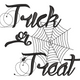 Trick or Treat Spider Web Script Embroidery Design, Instant Download