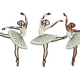Triple Ballerina Embroidery Design, Instant Download