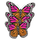 Triple Monarch Butterfly Embroidery Design, Instant Download
