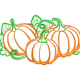 Triple Pumpkins Outline Embroidery Design, Instant Download
