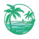 Tropical Beach Scene Embroidery Design, Instant Download