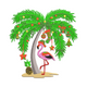 Tropical Christmas Flamingo Embroidery Design, Holiday Machine Embroidery Pattern, Instant Download