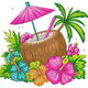 Tropical Coconut Drink Embroidery Design, Instant Download