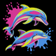 Tropical Dolphin Splash Embroidery Design, Ocean Marine Machine Embroidery Pattern, Instant Download