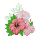 Tropical Hibiscus Flower Embroidery Design, Floral Machine Embroidery Pattern, Instant Download
