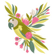 Tropical Parrot Floral Embroidery Design, Bird Machine Embroidery Pattern, Instant Download