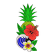 Tropical Pineapple Floral Embroidery Design, Pattern