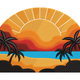 Tropical Sunset Beach Embroidery Design, Machine Embroidery Pattern, Instant Download