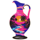 Tropical Sunset Vase Embroidery Design, Instant Download