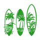 Tropical Surfboard Trio Embroidery Design, Instant Download