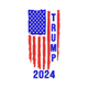 Trump 2024 Distressed Vertical Flag Embroidery Design, Instant Download