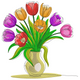 Tulip Bouquet in Vase Embroidery Design, Instant Download