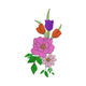 Tulip & Peony Vertical Floral Embroidery Design, Instant Download