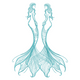 Twin Mermaid Embroidery Design, Instant Download