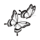 Two Butterflies Outline Embroidery Design, Instant Download