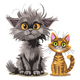 Two Cats Embroidery Design, Instant Download
