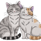 Two Cute Cats Hugging Embroidery Design, Instant Download
