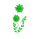 Two Flowers With Leaves Embroidery Design, Instant Download