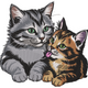 Two Kittens Embroidery Design, Instant Download