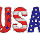 USA Patriotic Embroidery Design, Stars Stripes Letters Machine Embroidery Pattern, Instant Download