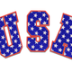 USA Stars Letter Embroidery Design, Instant Download