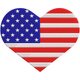 USA Stars and Stripes Heart Embroidery Design, Instant Download