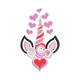 Unicorn Love Hearts Embroidery Design, Fantasy Valentine Pattern