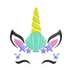 Unicorn Seashell Face Embroidery Design, Instant Download