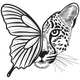 Unique Butterfly Cat Face Embroidery Design, Instant Download